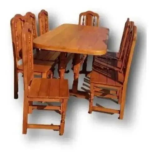 Comedor algarrobo 8 sillas — vista lateral