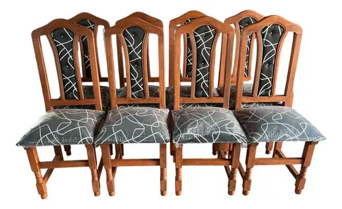 Comedor de algarrobo 8 personas — vista lateral