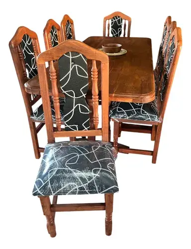 Juego comedor algarrobo 200 cm — angulo alternativo