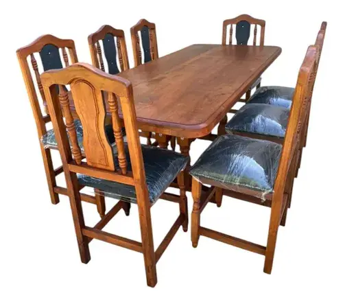 Mesa de algarrobo Terra — detalle de la superficie