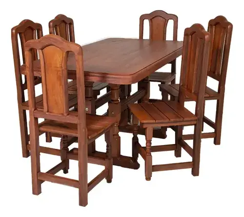 Mesa expandible de algarrobo Machagai — vista frontal