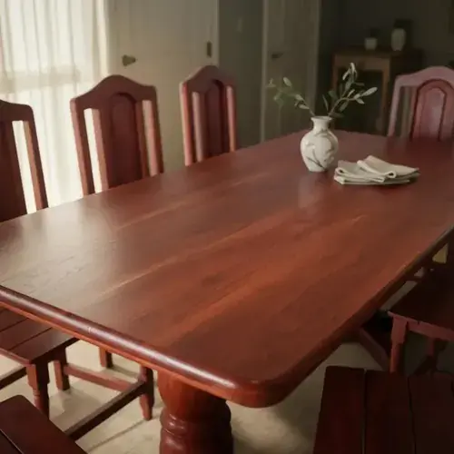 Mesa ovalada algarrobo La Calandria — angulo alternativo