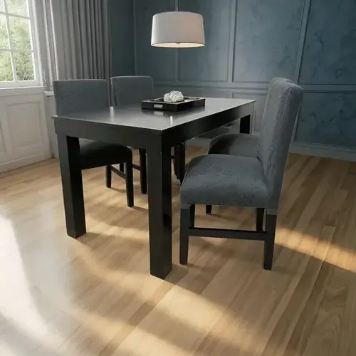 Comedor Madesa Cali con sillas crema — vista completa