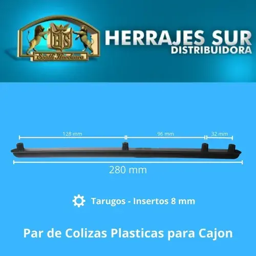 Corredera Colisa plastica — detalle del cuerpo PVC
