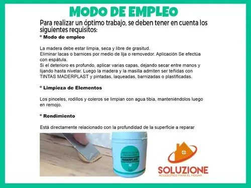 Masilla Maderplast 1kg — textura del producto
