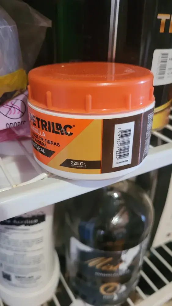 Masilla Petrilac 225g — resultado despues de secado