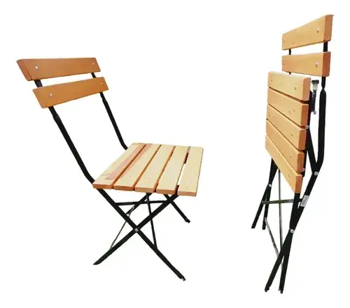 Silla Bistró Parisina hierro negro y madera — 2ROCA