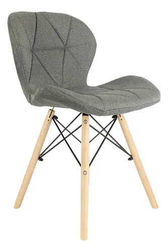 Silla Butterfly Chenille Gris Home Kong — comedor moderno tapizado