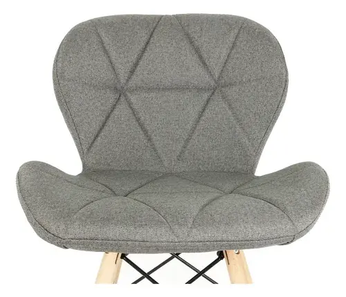 Asiento acolchado chenille y patas de madera haya