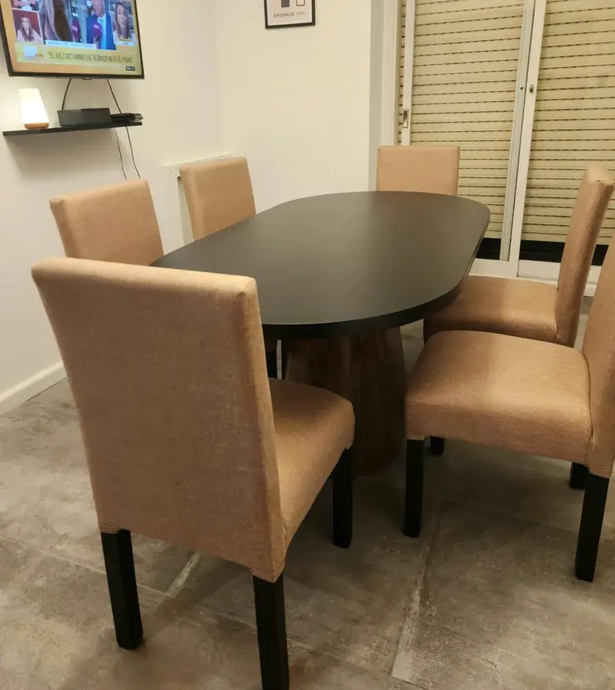 CEDISENO Chenille — comedor armado con 6 sillas