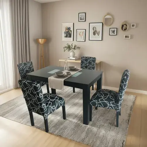 Juego de comedor Amoblamientos Nick mesa más 4 sillas chenille negro