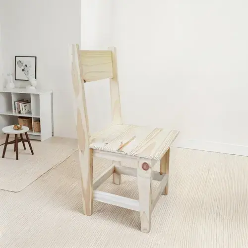 Silla nórdica de madera sin pintar Qdeco — estilo escandinavo económico