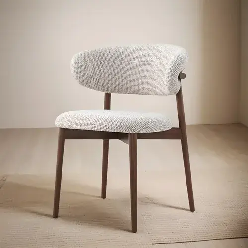 Silla Pampa Nogal Meihome Deluxe — nogal macizo con tapizado beige
