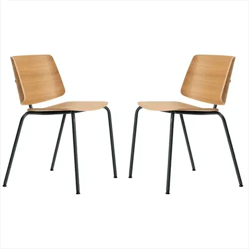 Sillas Tao Makom madera multilaminada estructura hierro negro × 2