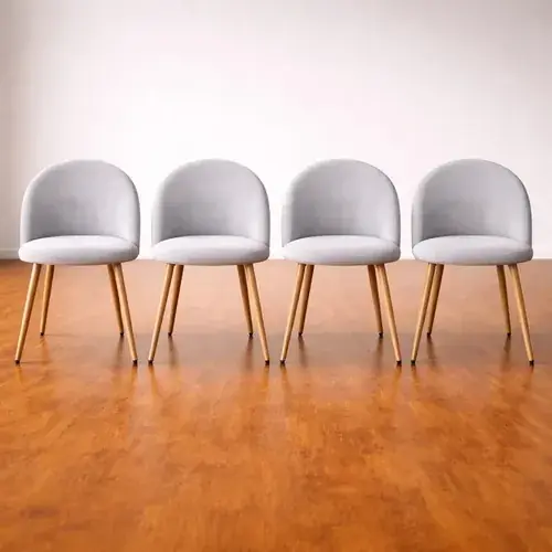 Silla Thea Gris Claro x4 Más que Sillas — pana tapizado comedor