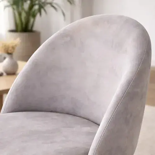 Silla Thea Gris Claro — detalle del tapizado corduroy