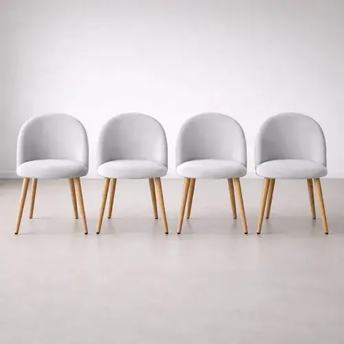 Silla Thea Gris Claro — detalle pata metálica
