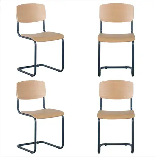 Silla Wald Breuer multilaminada caño negro — Makom — vista frontal