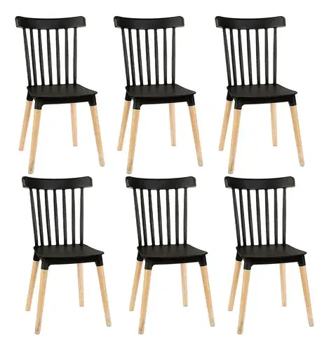 Sillas Windsor Negro x6 Garden Life — comedor moderno